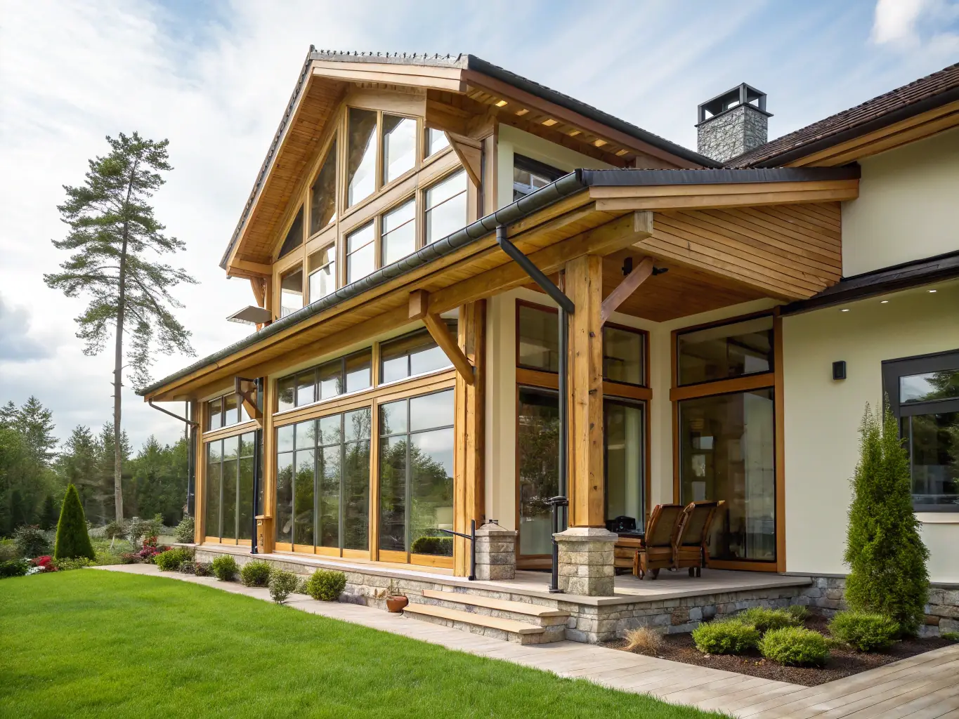 A modern home showcases a newly installed central HVAC system, emphasizing the company's expertise in providing comprehensive HVAC installation services.