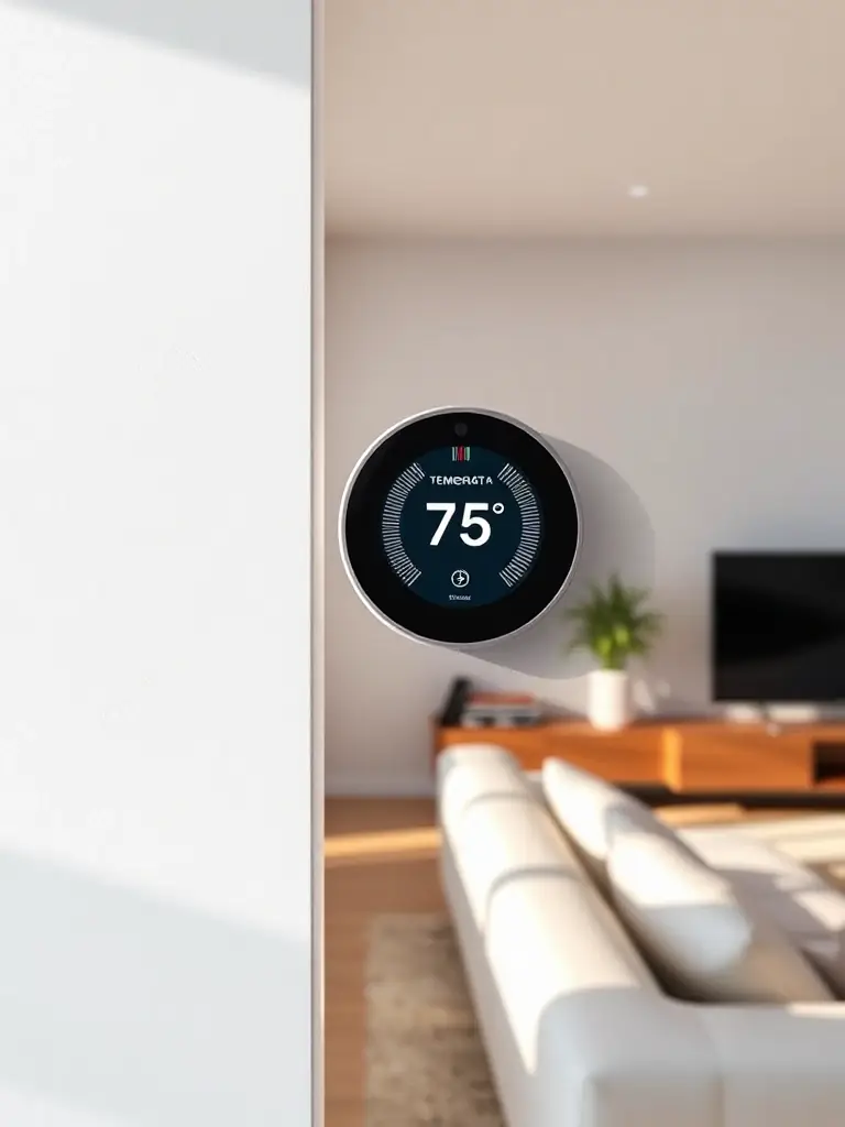 A modern smart thermostat being installed in a home, highlighting the company's commitment to energy-efficient solutions.