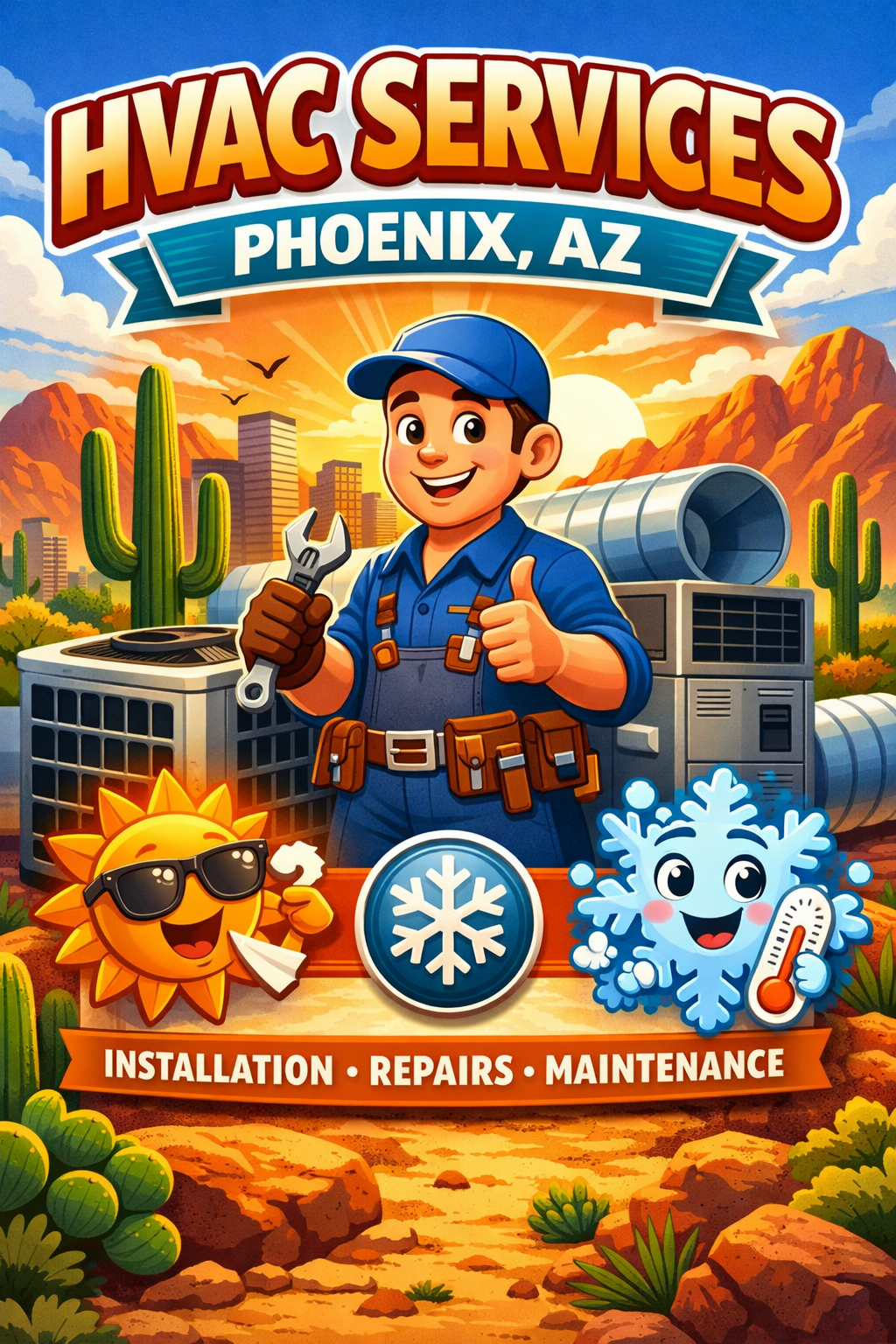 Cold Stinger HVAC services in Phoenix AZ: AC repair, installation, tune-ups, and emergency service